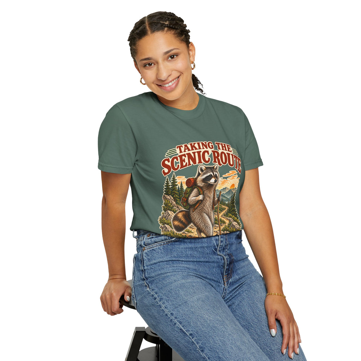 Taking the Scenic Route Raccoon Nature T-Shirt