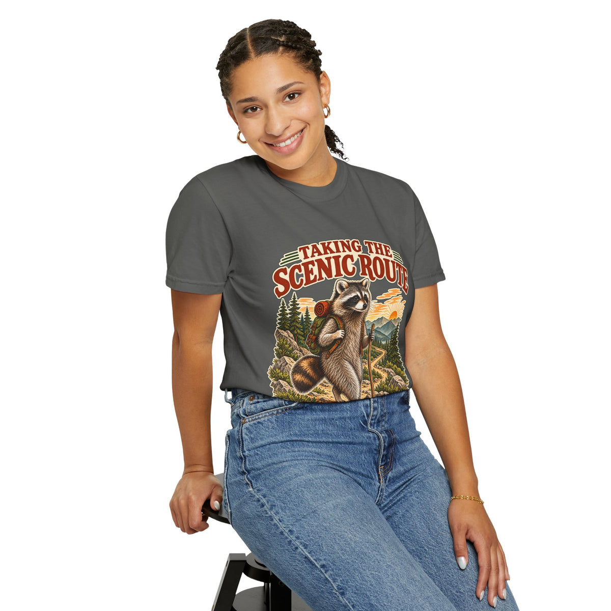 Taking the Scenic Route Raccoon Nature T-Shirt