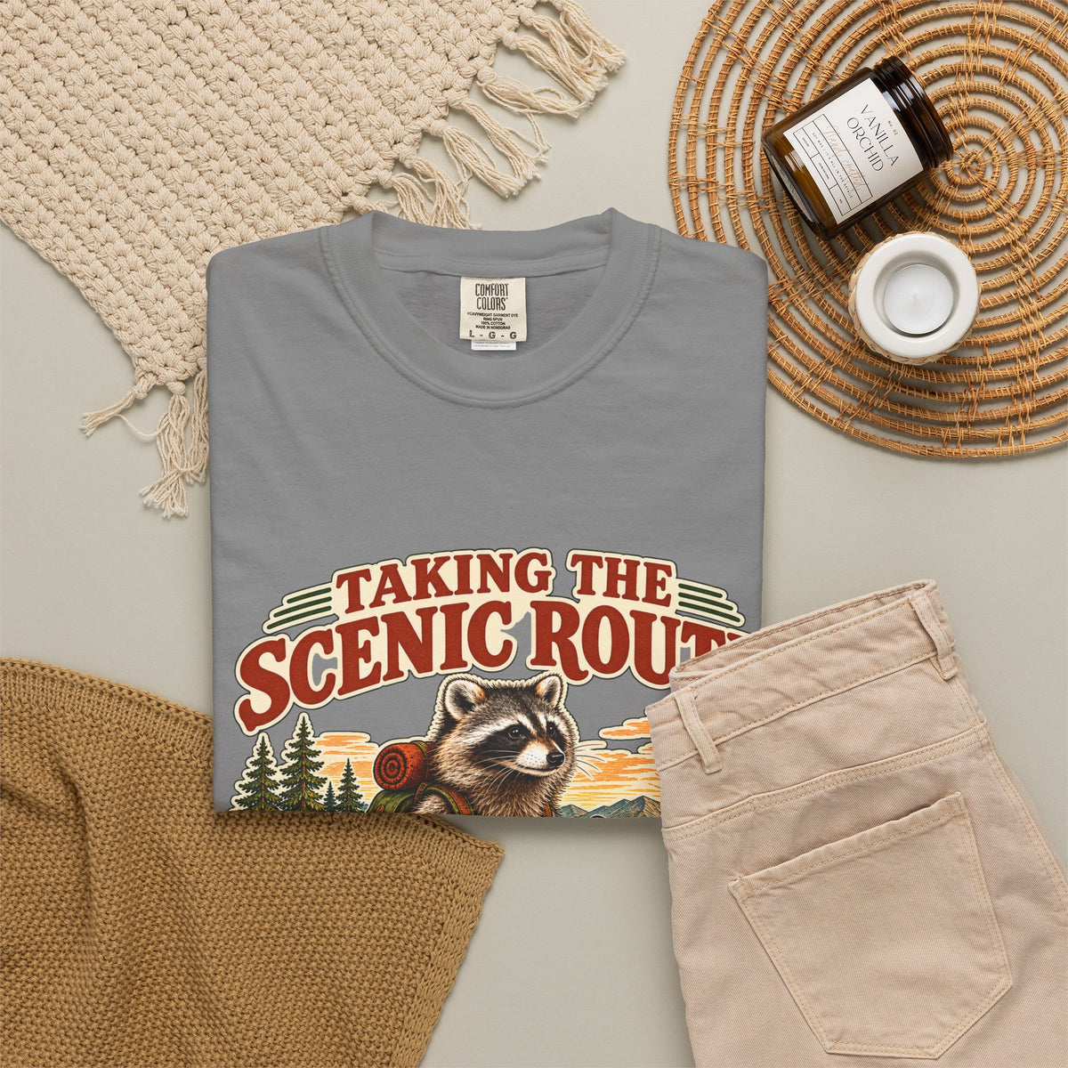 Taking the Scenic Route Raccoon Nature T-Shirt