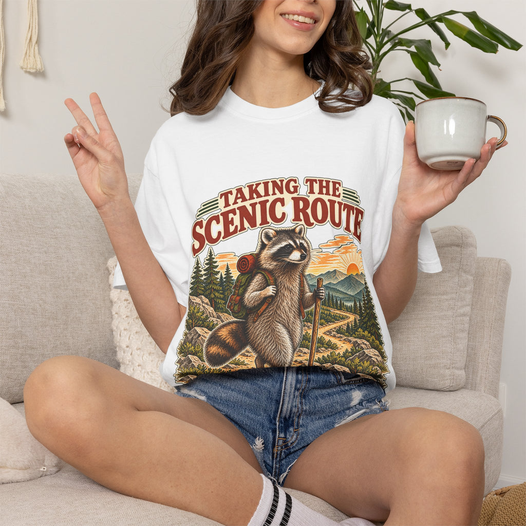 Taking the Scenic Route Raccoon Nature T-Shirt