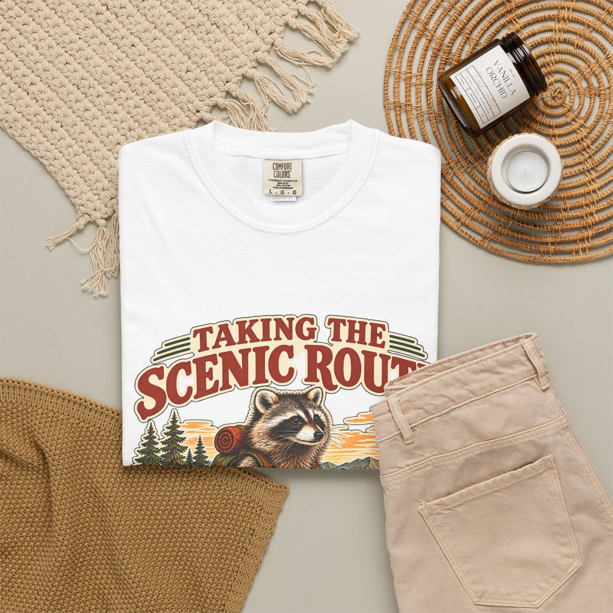 Taking the Scenic Route Raccoon Nature T-Shirt