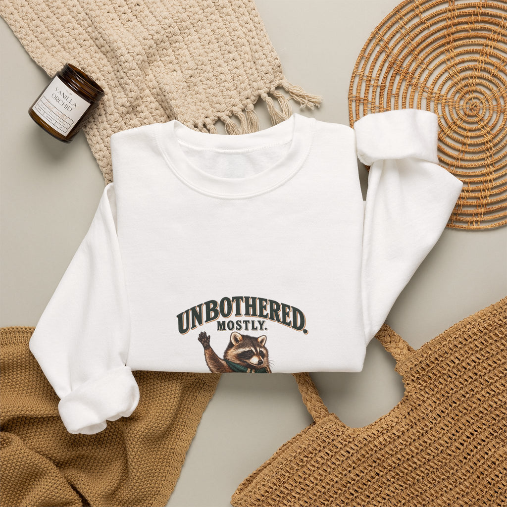Unbothered, Mostly Taco the Raccoon Crewneck | Worth the Doing