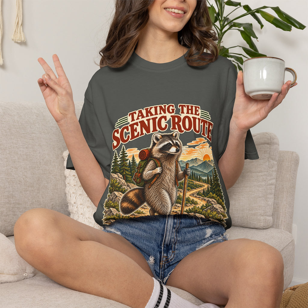 Taking the Scenic Route Raccoon Nature T-Shirt