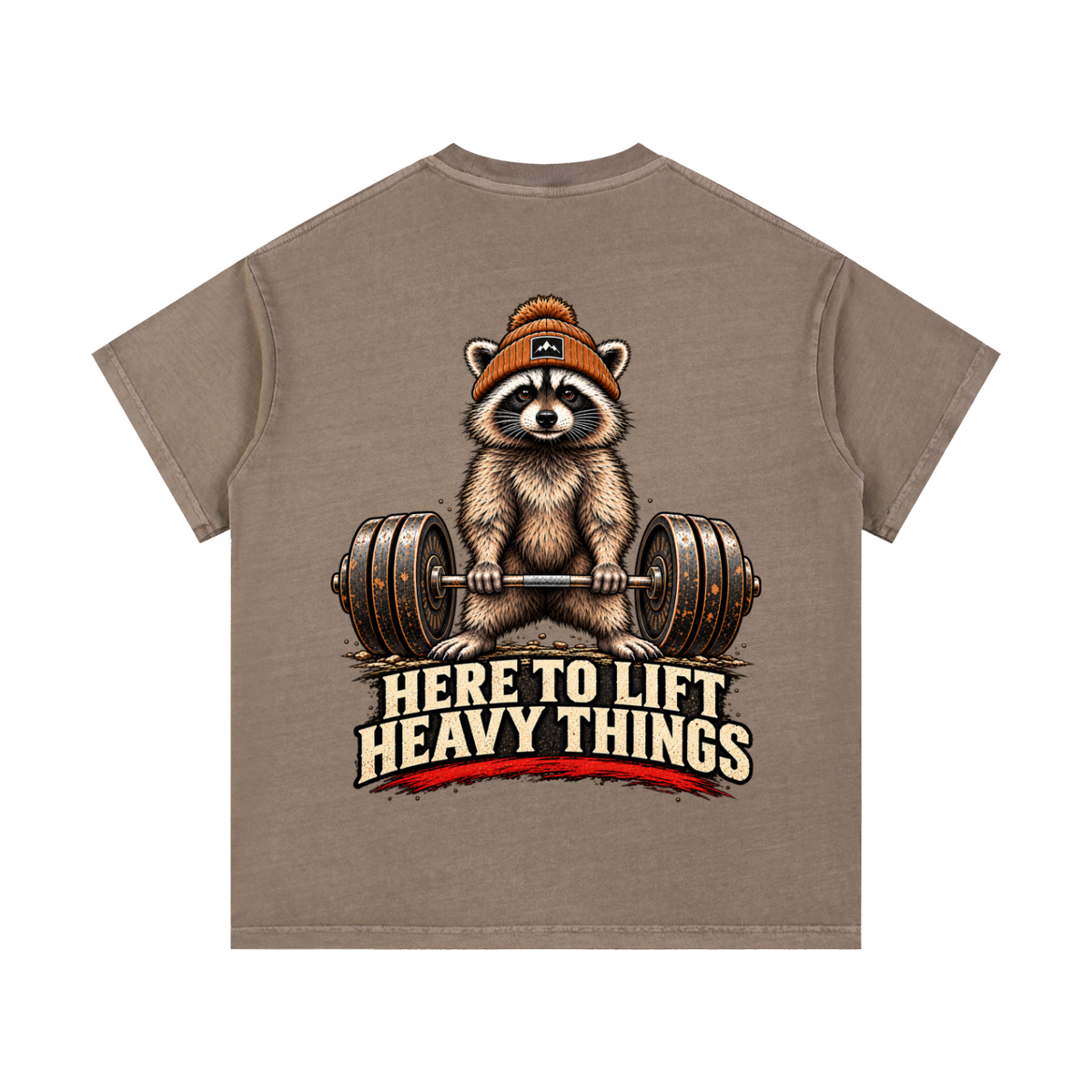 Here to Lift Heavy Things | Taco Vintage Wash Unisex Tee
