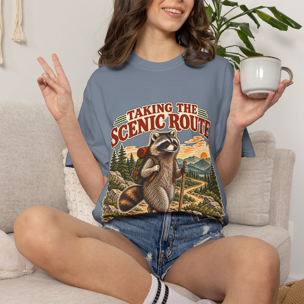 Taking the Scenic Route Raccoon Nature T-Shirt