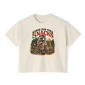 Here for the Snacks Raccoon Cropped Boxy Tee
