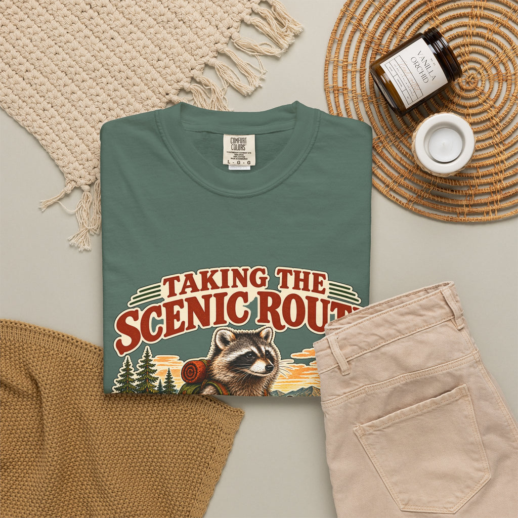Taking the Scenic Route Raccoon Nature T-Shirt