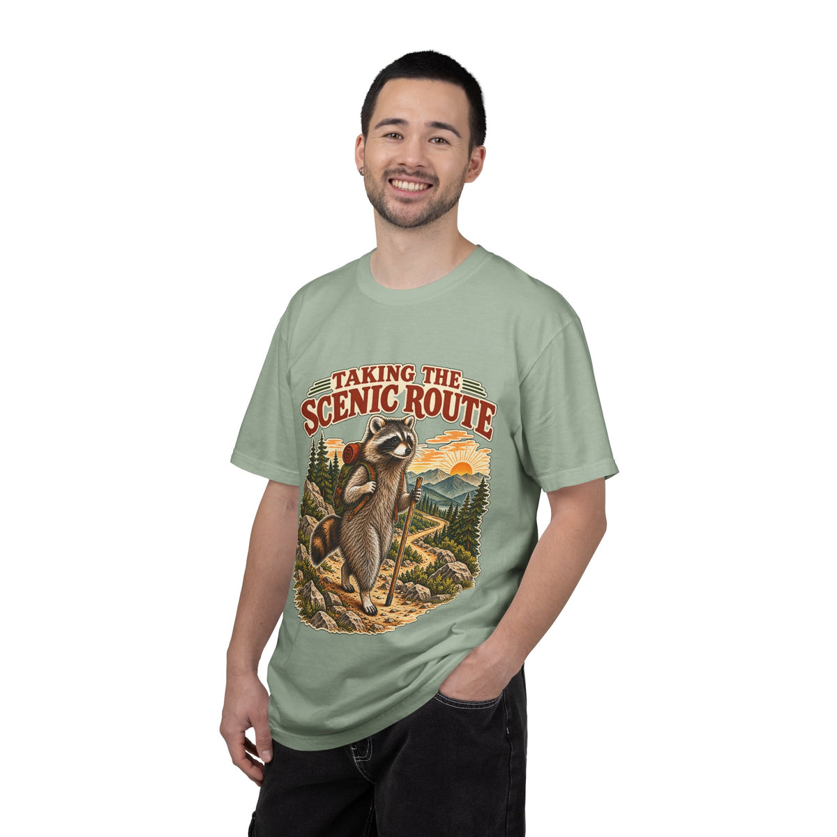 Taking the Scenic Route Raccoon Nature T-Shirt