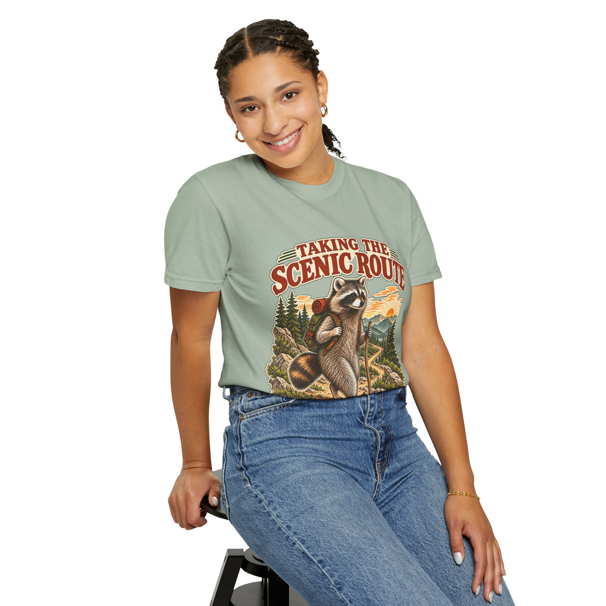 Taking the Scenic Route Raccoon Nature T-Shirt