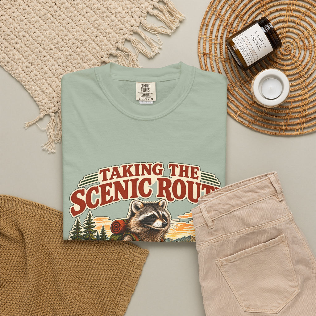 Taking the Scenic Route Raccoon Nature T-Shirt