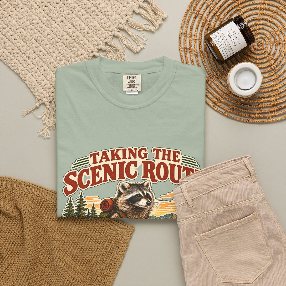 Taking the Scenic Route Raccoon Nature T-Shirt